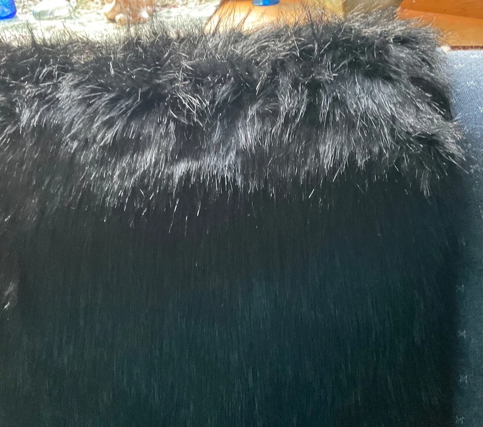 Lucci Yarns Faux  Fur Designer 40”L X 65” W Unit of 1 Luxury True Solid BlackNew - Image 3 of 4