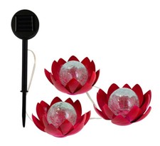 EZ-Solar LED Solar 3 Lotusblumen Leuchte Lamp...