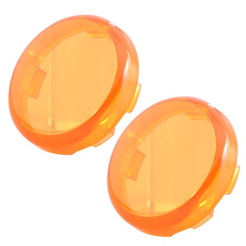 2x Amber Turn Signal Lights Lens Cover for Harley Dyna Fatboy Softail Road Glide - Picture 3 of 12
