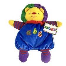 VINTAGE EDEN SMALL LION ABC PLUSH VELOUR, PRIMARY COLORS 10.5  NWT