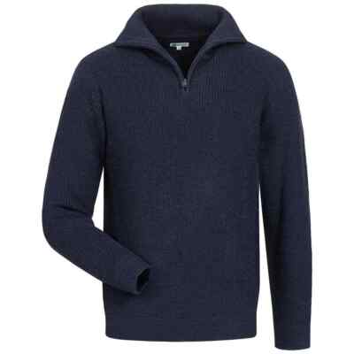 Arbeitspullover Elysee Hummel Berufspullover Schurwolle Blau Pullover Troyer 