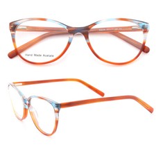 Women Round Cat Eye Eyeglasses Frames Tortoise Fashion Glasses Eyewear Acetate