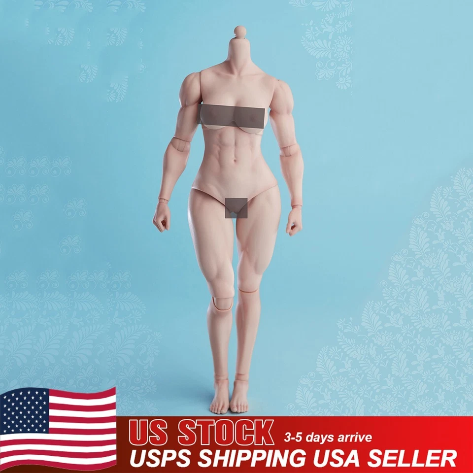 Worldbox AT206B 1/6 淡皮肤肌肉弹性关节女性人偶身体娃娃玩具 — 第 2/4 张图片