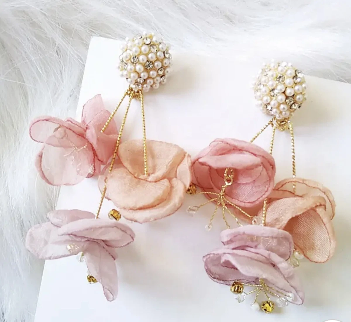 Cloth clearance flower earrings