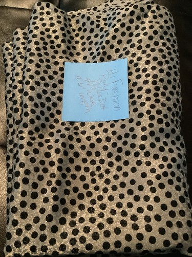 Polka Dot Satin Fabric-Super Soft Shiny Fabric Black Dots on Tan 44" X 106" - Picture 3 of 6