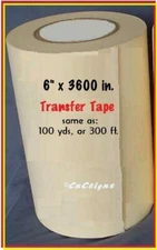 6" APPLICATION TRANSFER Paper TAPE 300 ft. roll for Vinyl Cutter PLOTTER FRESH *