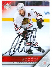 Adrian Aucoin autographed Hockey Card (Chicago Blackhawks) 2006 Upper Deck #289