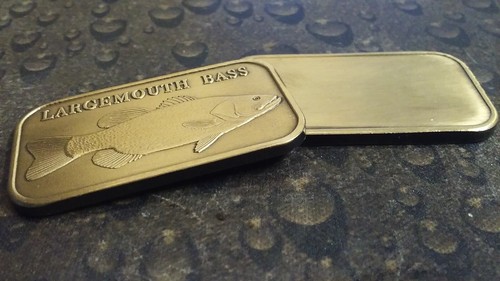 LARGEMOUTH BASS Fish Antiqued Bronze Ingot USA minted