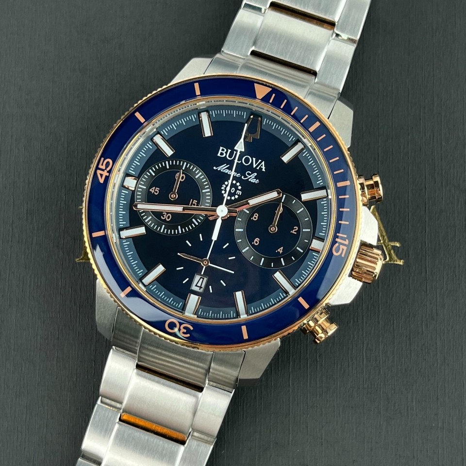 Orologio Bulova Uomo - Marine Stars - Cronografo - 45mm - Blu - 98B301