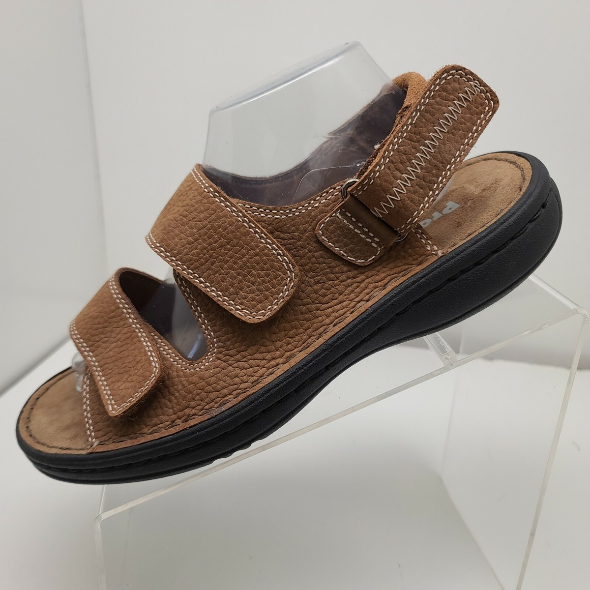 Propet Men\'s Brown Leather Sandals Size 8 Vero Leather SlideSandal | Men main image 4