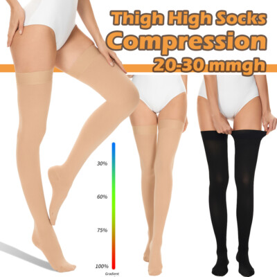 Thigh High Compression Socks Leg Support Brace Pain Relief Men Women Full Toe