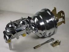 1955 1956 1957 Chevy Car Chrome Brake Booster + Master Cylinder Bel Air 7"Dual