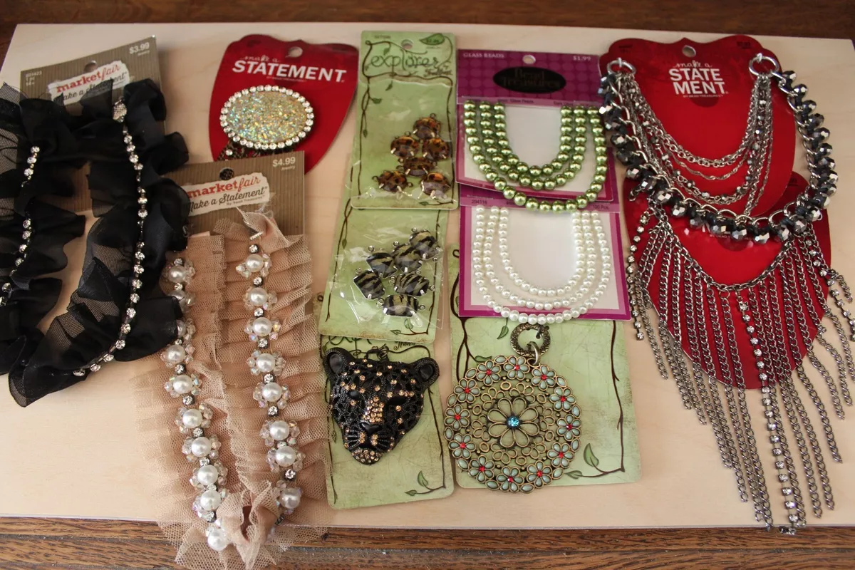 Assorted Jewelry Making Supplies Hobby Lobby Cheetah Beads Chains NEW L 182