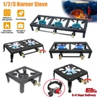 Camp Stove Single Double Three Gas Burners Iron Propane LPG Outdoor BBQ Cooker