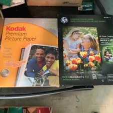 InkJet Print Glossy Photo Paper Lot Kodak & HP 50 & 60 sheets 8.5"x11"