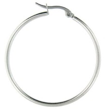 Faina: 40mm Large Round Tube Hoop Earrings Stainless Steel