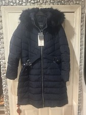 Phase Eight Womens Navy Coat With Zipped Hood Size 18 Rrp 189£