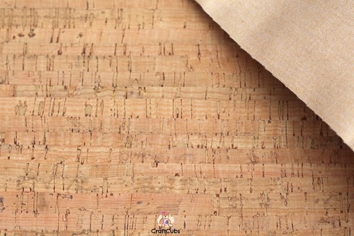 Natural Cork Vinyl Fabric for purse bow bag making - Picture 2 of 2