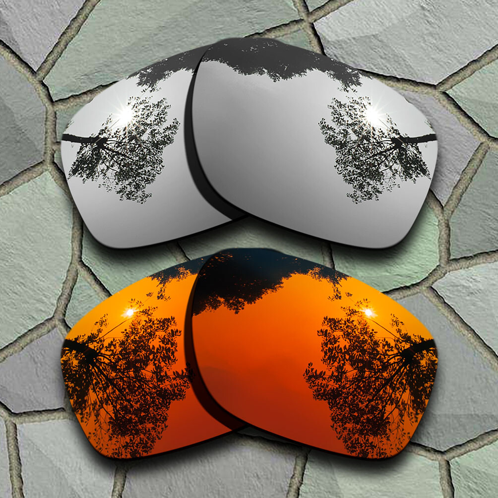 Chrome&Red Orange Polarized Lenses Replacement for-Oakley