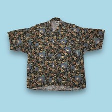 Vintage O'NEILL Hawaiian Floral Button Up Shirt Men's L All Over Flower Print