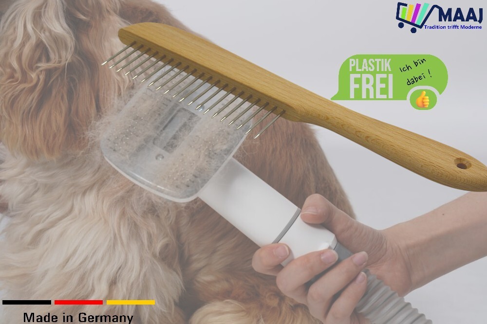MAAJ Tierkamm / Besenkamm – Aus Buchenholz & Vernickeltem Draht, Made In Germany – Zur Reinigung Von Besen & Bürsten