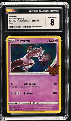 CGC Graded 8 Mewtwo 056/189 Trick or Trade BOOster Pokemon Card