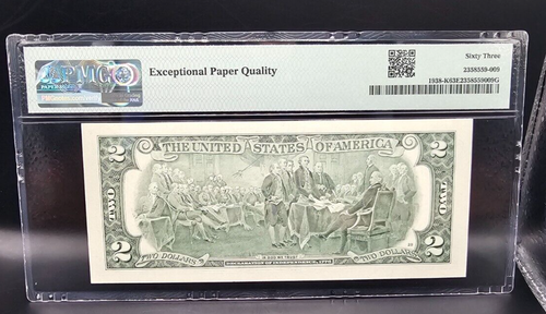 $2 2003A FRN Dallas Fr#1938-K (Less Common - KD Block) PMG 63 EPQ! - Picture 2 of 2