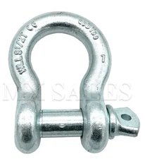 1" Bow Shackle D-Ring  Galvanized Zinc Clevis Screw Pin 8.5T 17,000lbs
