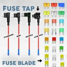 Amp Blade Adapter Fuse Tap Add-A-Circuit Blade Standard Mini Micro2 Low-Profile