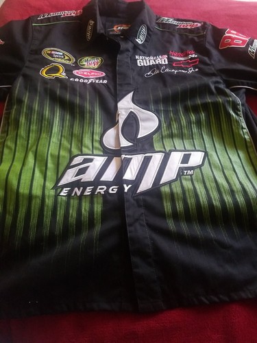 Dale Earnhardt Jr Amp Mountain Dew mens Pit Crew shirt Patch Embroidered Nascar - Picture 11 of 12