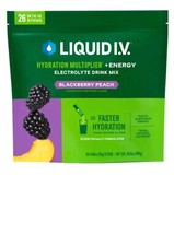 Liquid IV Hydration Multiplier  Energy Drink Mix 26 Stick Pck, Blackberry Peach