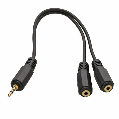 2.5mm Stereo Audio Stecker Splitter Y Adapter Kabel Stecker 2 Buchse Gold 20cm