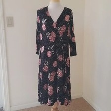 NWT! TORRID Size 2 black floral dots wrap dress