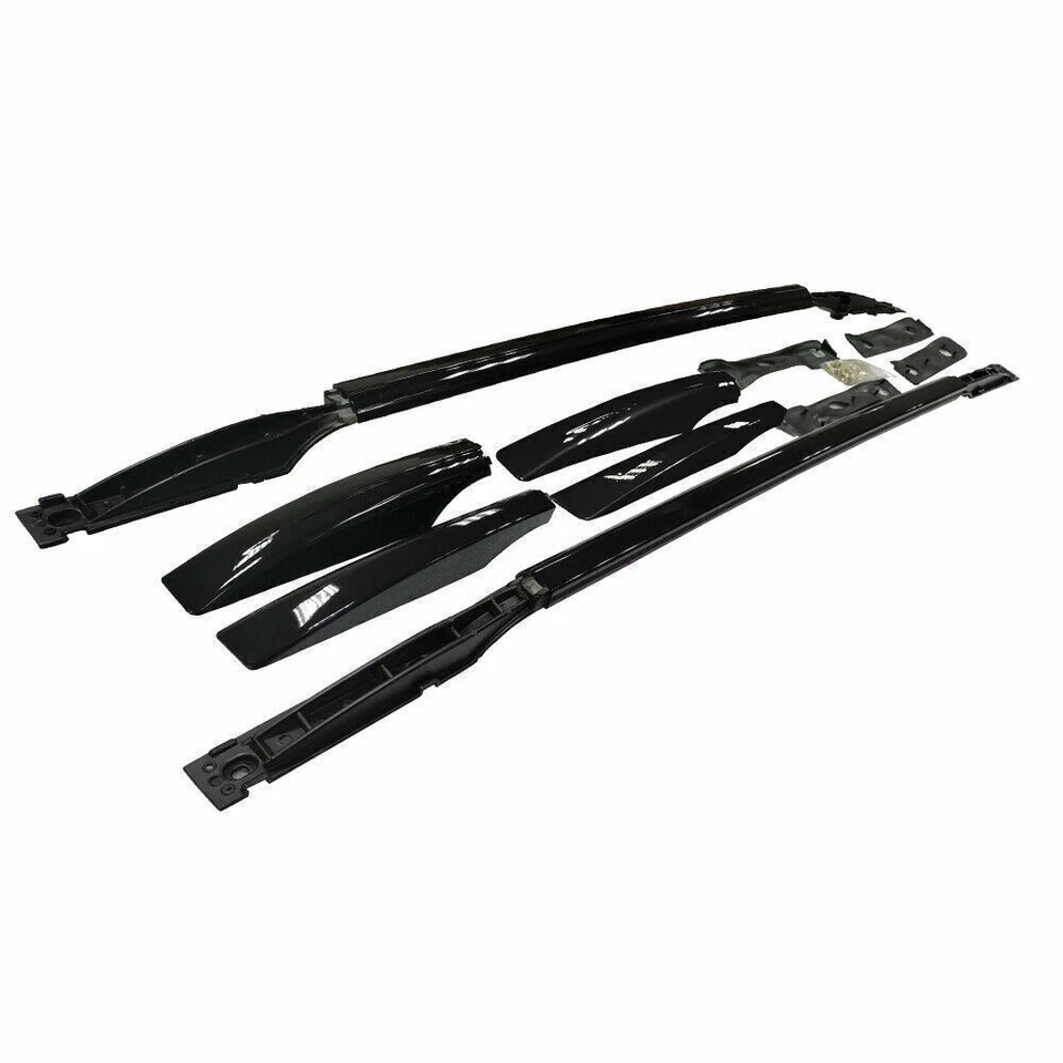 Barra portaequipajes lateral de riel de techo negro 2 piezas apta para Mazda CX-5 CX5 2012-2016 Foto 2 de 4