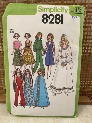 Vtg Cher Farrah Barbie 70s SIMPLICITY 8281 Doll Clothes PATTERN 11  12 1/2" 1977
