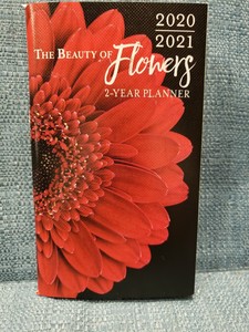 2 Year "Red Flower" Textured Pocket Calendar/Planner, 2020 ...