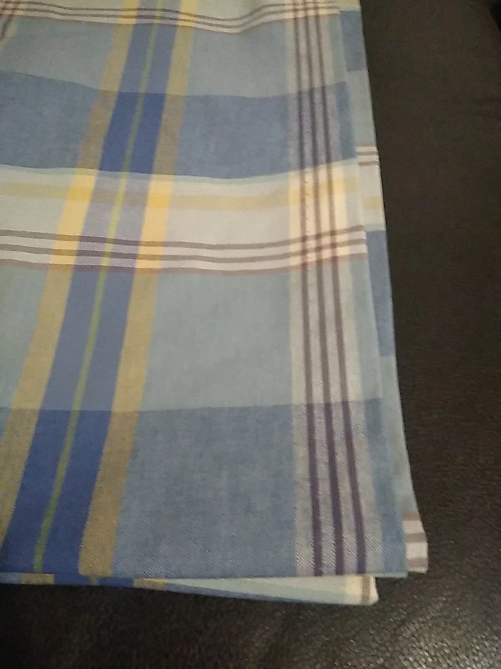 Синие клетчатые деревенские шторы совершенно 2 панели шторы - Изображение 3 из 4