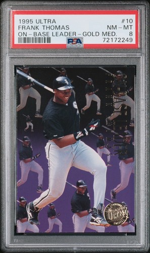 1995 Ultra On Base Leader Frank Thomas #10 Gold Medallion PSA 8