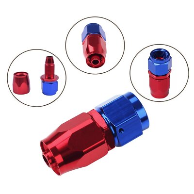 6AN AN6 Swivel Seal Hose End Fitting Adapter For CPE Oil Fuel Hose Line Red/Blue