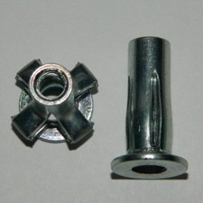 50 Stk. Spreizmutter Einnietmuttern M6 Stahl verzinkt klemmt 0,5-7,1mm NEU