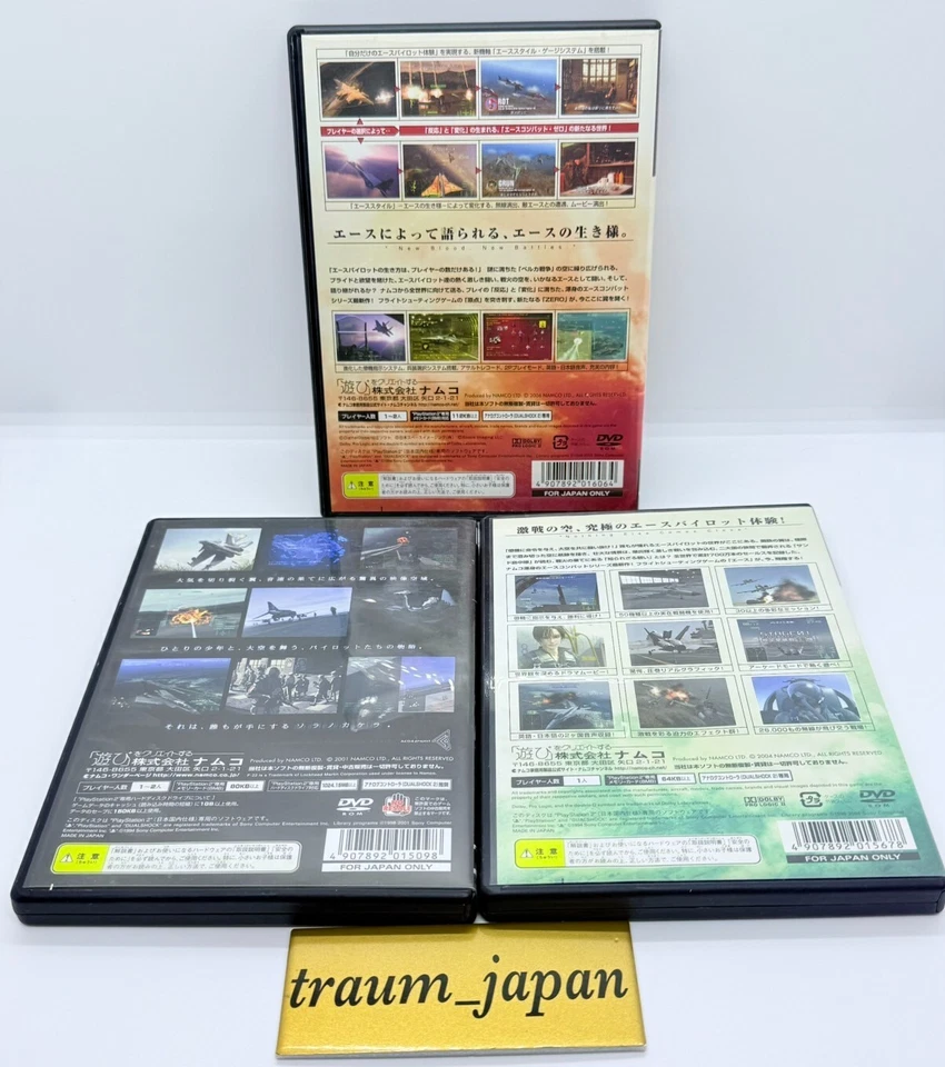 Lot 3 Ace Combat 4 5 0 zero set PS2 PlayStation 2 Namco Tested Japanese Version - Image 2 of 4