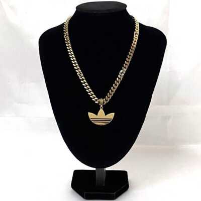 Gucci Adidas Necklace f-21706 Gold Good Condition GP Golmet Chain