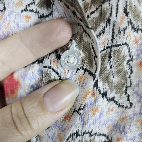 ETRO Long Sleeve Boho 100% Linen Button Down Shirt Floral Blouse 44 US 8 Italy - Picture 6 of 13