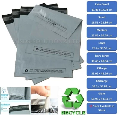 MSDS STARKE GRAUE SELBSTVERSIEGELUNG POLY POST VERSANDTASCHEN QUALITÄT KUNSTSTOFF PORTOVER