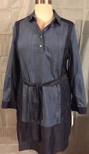 Foxcroft NYC Size 18 Women’s Dress Color-Block Blue V-Neck Long Sleeve NWT