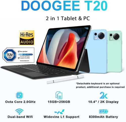 DOOGEE T20 Tablet 10.4 Inch 2K Tablet PC 15GB+256GB Android 12 8300mAh 5G WiFi - Bild 2 von 13