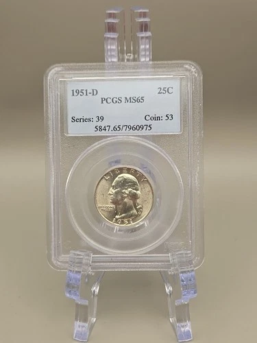 1951-D Silver Washington Quarter 25c PCGS MS65