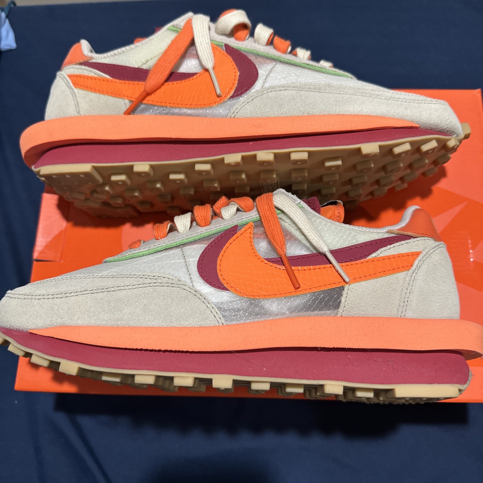 SACAI X NIKE Taglia 9 Nike sacai x Clot x LDWaffle Net arancione Blaze