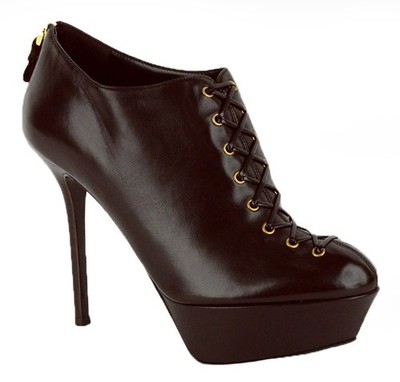 SERGIO ROSSI ANKLE BOOTS PLATFORM BOOTIES LEATHER LACE UP FRONT $995 40 10