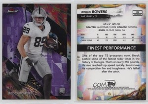 2024 Topps Finest Uncommon Purple Refractor /200 Brock Bowers #182 Rookie RC